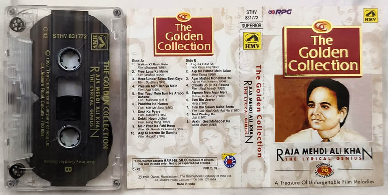 The Golden Collection Raja Mehdi Ali Khan The Lyrical Genius Hindi Audio Cassette...