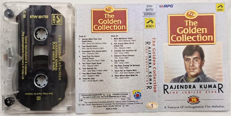 The Golden Collection Rajendra Kumar The Jubilee Star Hindi Audio Cassette....