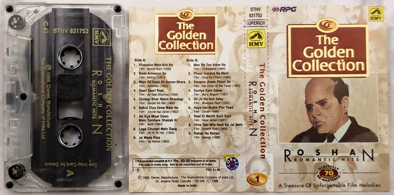 The Golden Collection Roshan Romantic Hits Hindi Audio Cassette