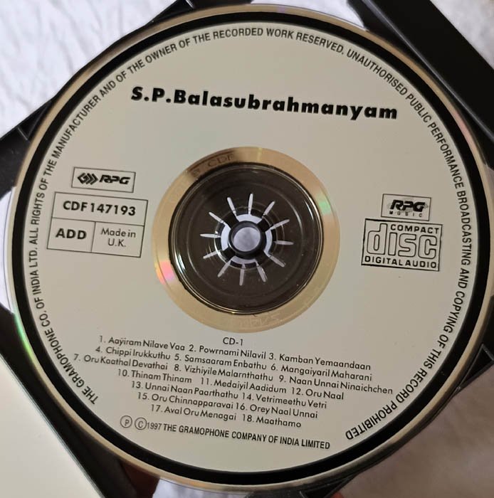 The Golden Collection S P Balasubrahmanyam Tamil Audio cd....
