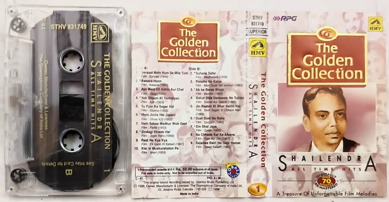 The Golden Collection Shailendra All Time Hits Hindi Audio Cassette...