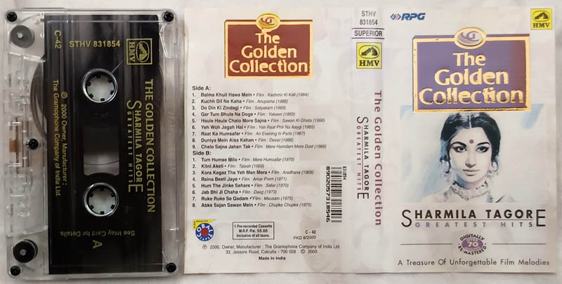 The Golden Collection Sharmila Tagore Greatest Hits Hindi Audio Cassette