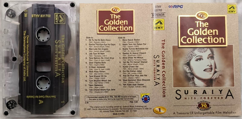 The Golden Collection Suraiya Hits Forever Hindi Audio Cassette ...