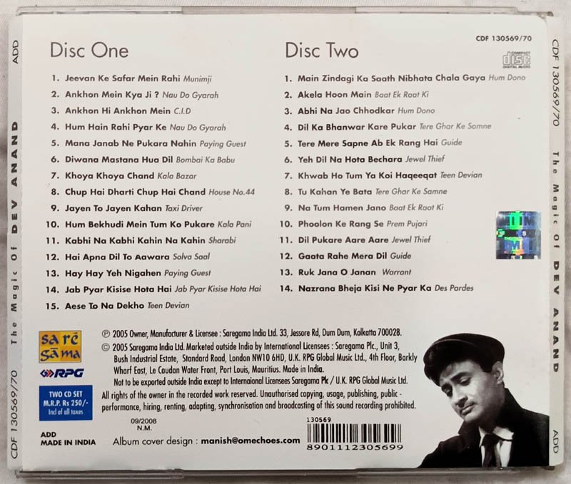 The Magic of Dev Anand Evergreen Star Hindi Audio Cd