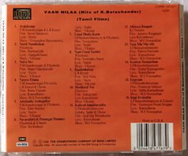 Vaan Nilaa Hits of K Balachander Tamil Films Audio cd