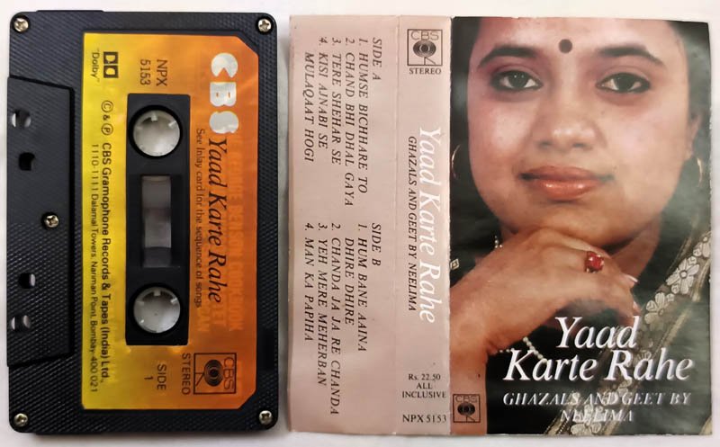 Yaad Karte Rahe Ghazals and Geet Ny Neelima Hindi Audio Cassette