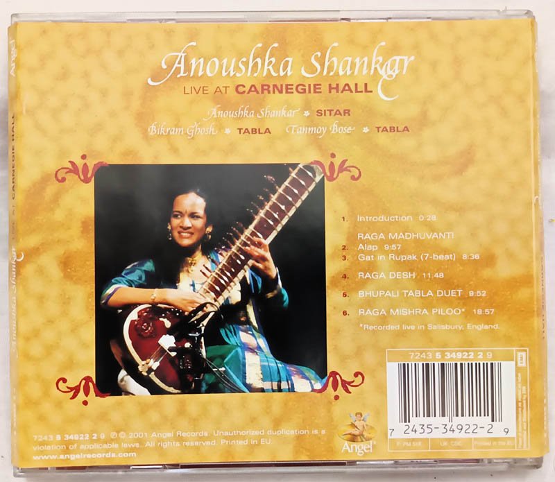 Anoushka Shankar Live at Carnegie Hall Audio Cd