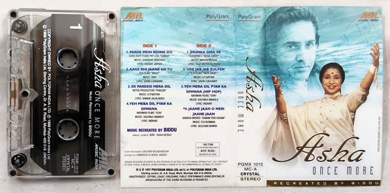 Asha Once More Hindi Audio Cassette By Biddu