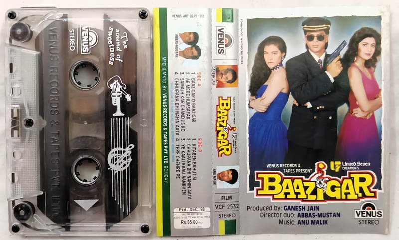 Baazigar Hindi Audio Cassette By Anu Malik