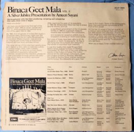 Binaca Geet Mala A Silver Jubilee Presentation By Ameen Sayani Hindi Vinyl Record