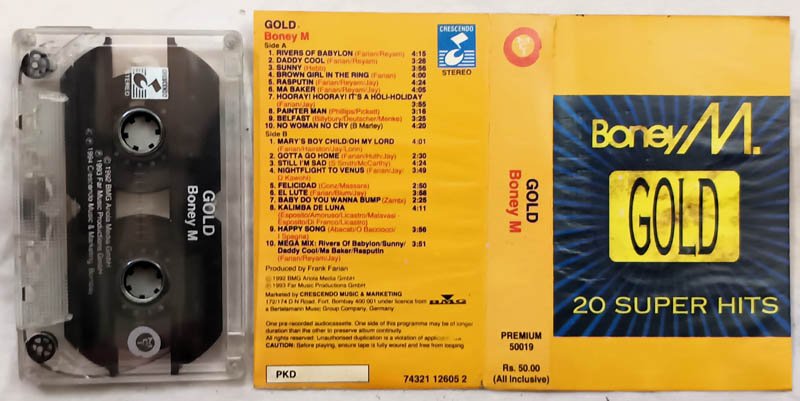 Boney M Gold 20 Super Hits Audio Cassette
