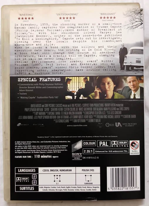 Capote English Movie DVD.