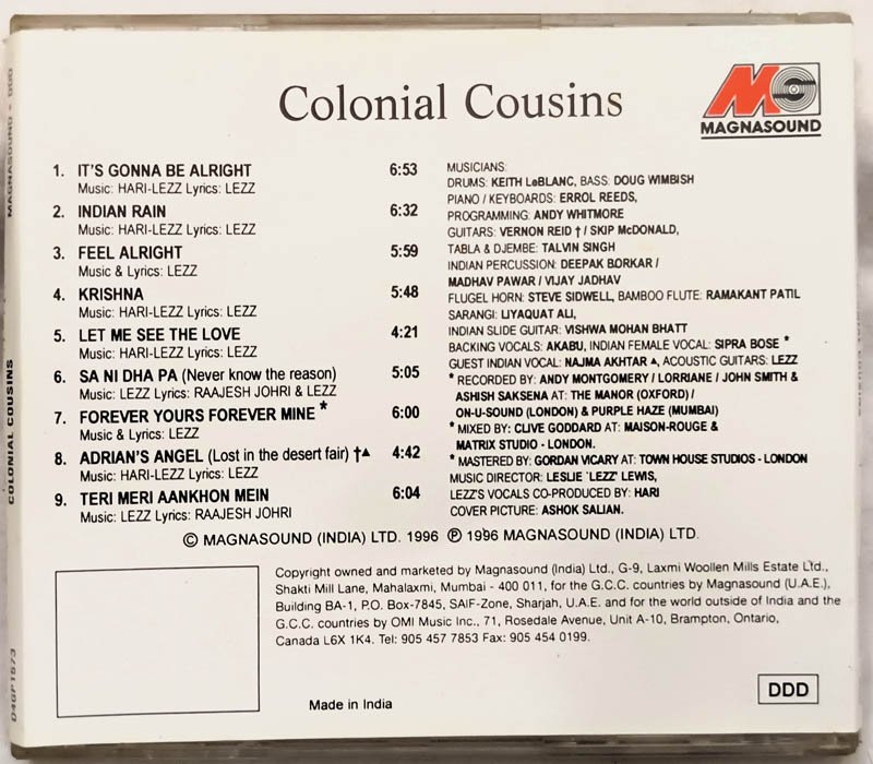 Colonial Cousins Hindi Audio Cd