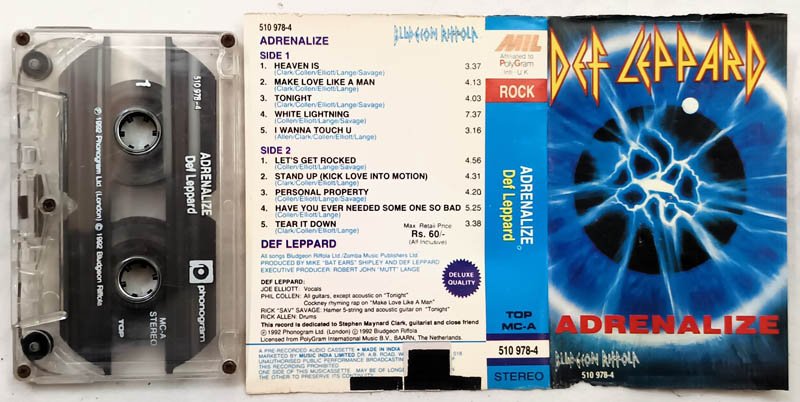 Def Leppard Adrenalize Audio Cassette