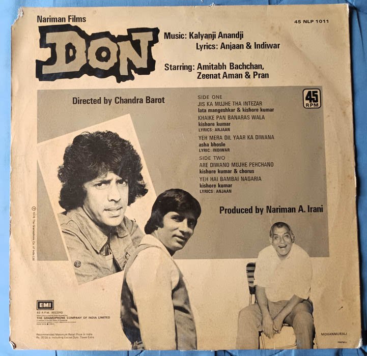Don Hindi Vinyl Record LP By Kalyanji Ananji