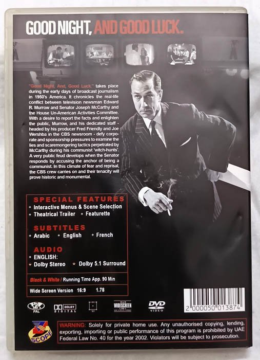 Good Night and Good Luck English Movie DVD