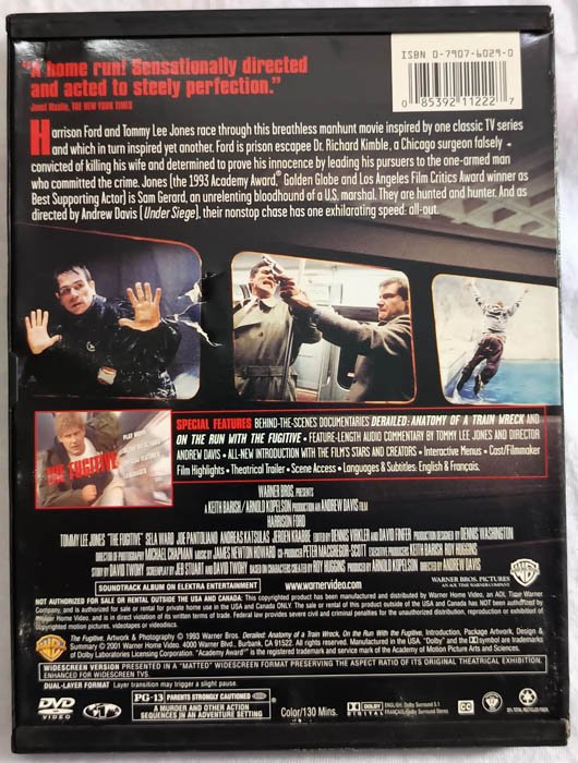 Harrison Ford is The Fugitive English Movie DVD