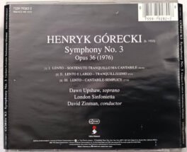 Henryk Gorecki Symphony No 3 Opus 36 1986 Audio cd
