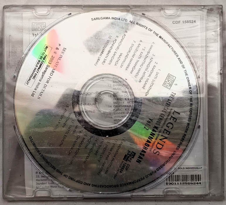 Legends The Lyrical Genius Kannadhasan Vol.1 Tamil Audio Cd - Image 3