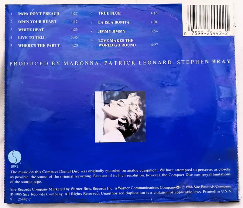 Madonna True Blue Audio cd