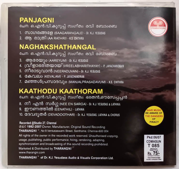 Panjagni-Naghakshathangal-Kaathodu Kaathoram Malayalam Audio Cd