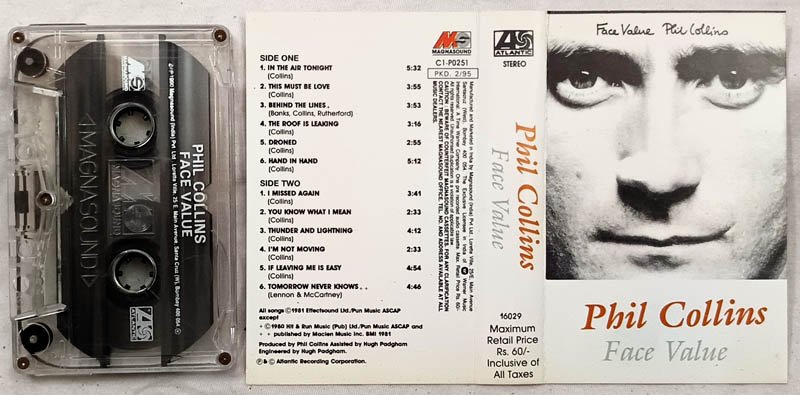 Phil Colins Face Value Audio Cassette