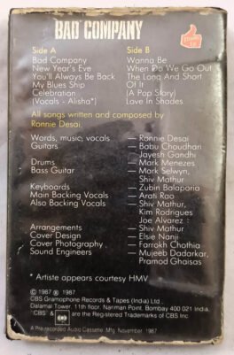 Ronnie Desai Bad Company Audio Cassette