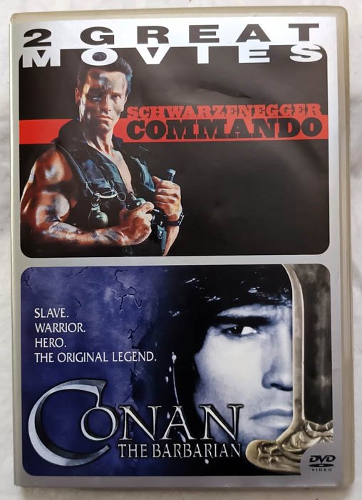 Schwarzeneger Commando-Conan The Barbarian English Movie DVD.