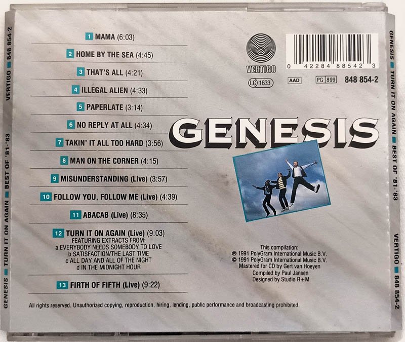 Turn it on Again Genesis Audio cd