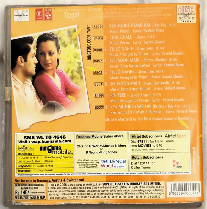 Woh Lamhe Hindi Audio Cd By Pritam