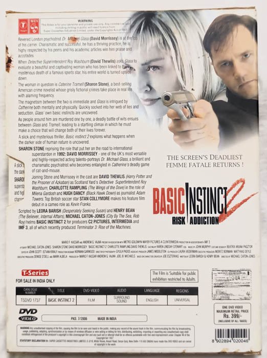 Basic Intsinct Risk Addiction English Movie Dvd