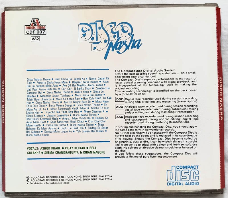 Disco Nasha Hindi Audio cd.