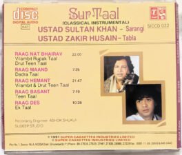 Immortal Series Ustad Sultan Khan-Sarangi-Ustad Zakir Hussain-Tabla Classical Instrumental Audio Cd