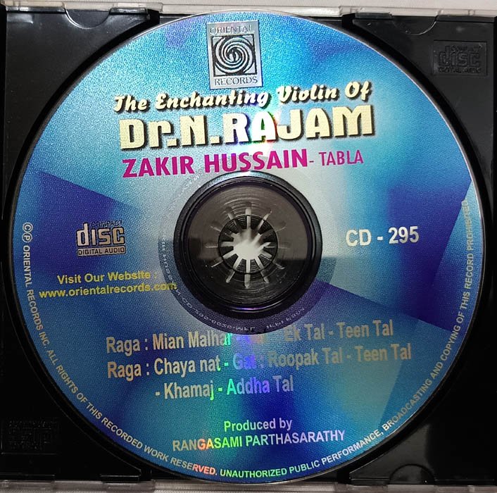 The Enchanting Violin Of Dr. N. Rajam & Zakir Hussain Tabla Audio CD