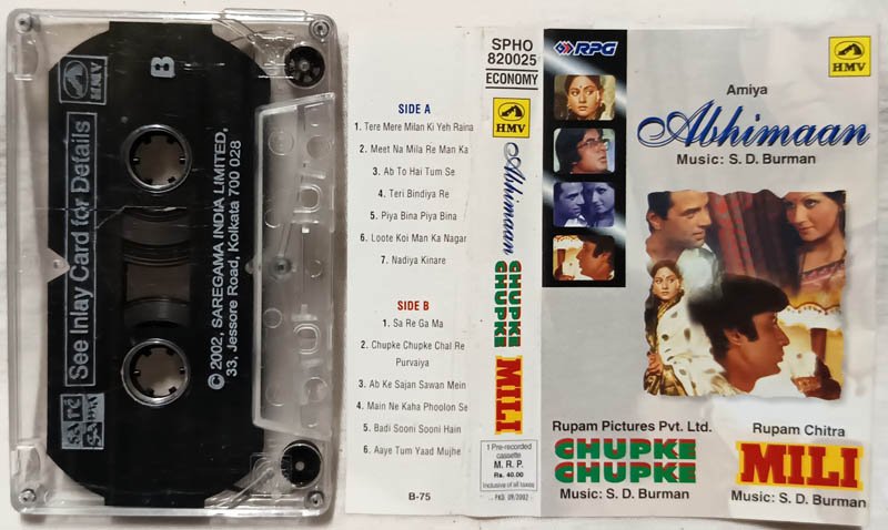 Abhiman - Chupke Chupke - Mili Hindi Audio cassette