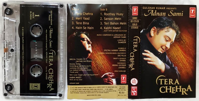 Adnan Sami Tera Chehra Hindi Audio Cassette