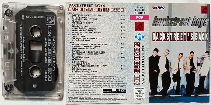 Backstreet Boys Backstreets Back Audio Cassette