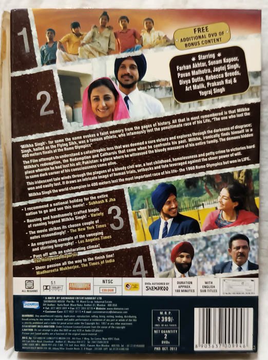 Bhaag Milkha Bhaag Hindi Movie DVD.