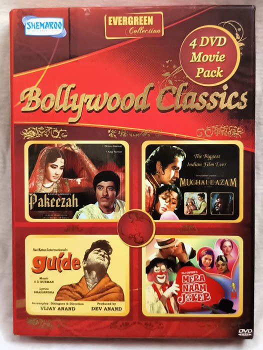 Bollywood Classics Pakeezah-Mughal-E-Azam-Guide-Mera Naam Joker Hindi Movie 4Dvd Pack