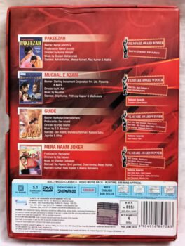 Bollywood Classics Pakeezah-Mughal-E-Azam-Guide-Mera Naam Joker Hindi Movie 4Dvd Pack