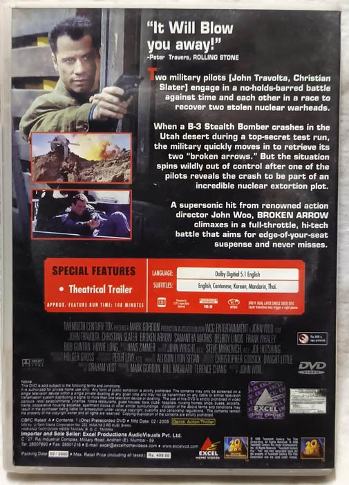 Broken Arrow English Movie DVD.