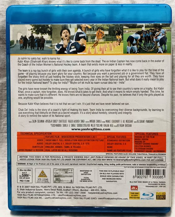 Chaak De India Hindi Movie Blu-ray