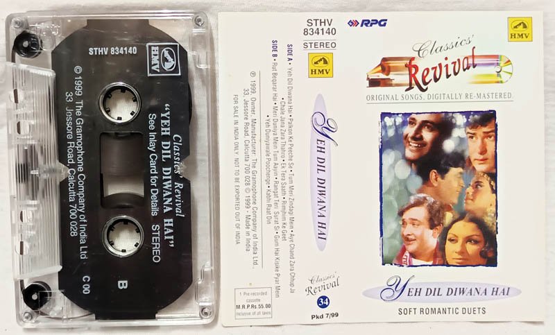 Classics Revival Yeh Dil Diwana Hai Soft Romantic Duets Hindi Audio Cassette