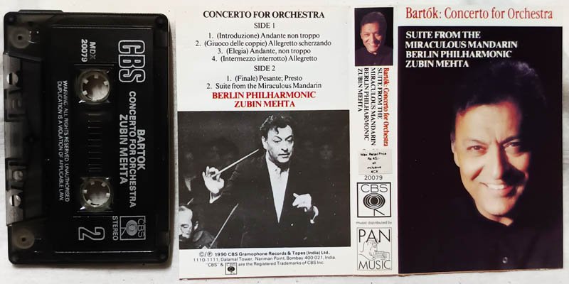 Concerto for Orchestra Berlin Philharmonic Zubin Mehta Audio Cassette