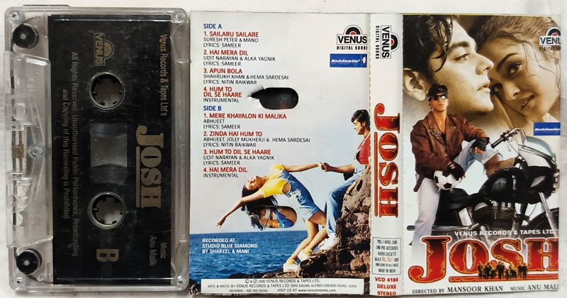 Josh Hindi Audio Cassette By Anu Malik
