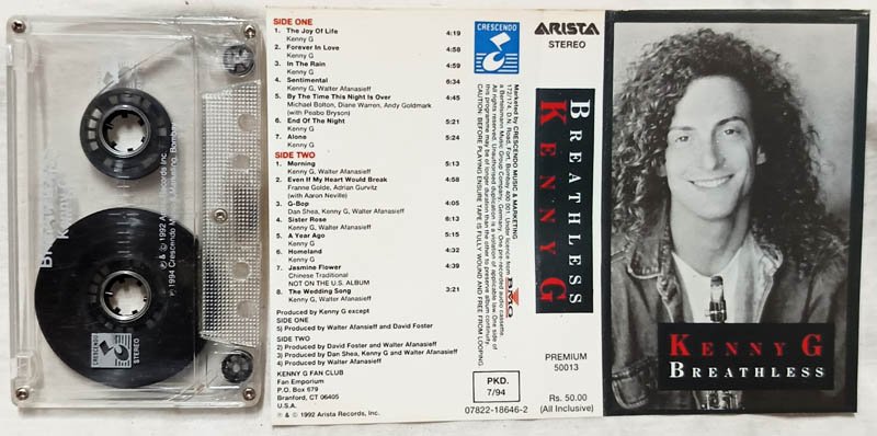 Kenny G Breathless Audio Cassette .