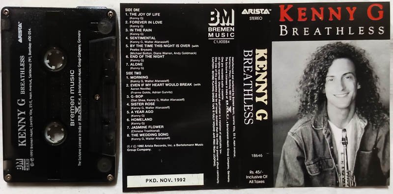 Kenny G Breathless Audio Cassette
