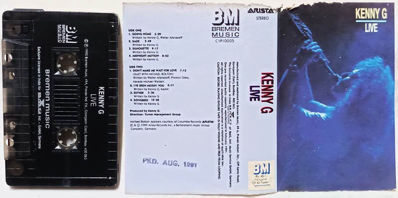 Kenny G Live Audio Cassette
