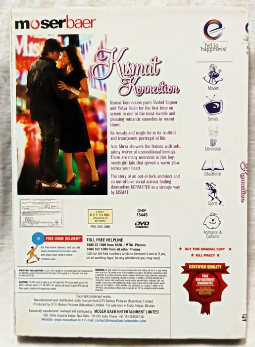 Kismat Konnection Hindi Movie Dvd.