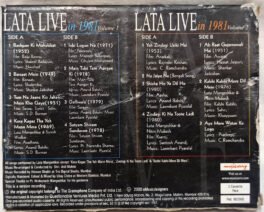 Lata Live in 1981 Volume 1 and Volume 2 Hindi Audio Cassette